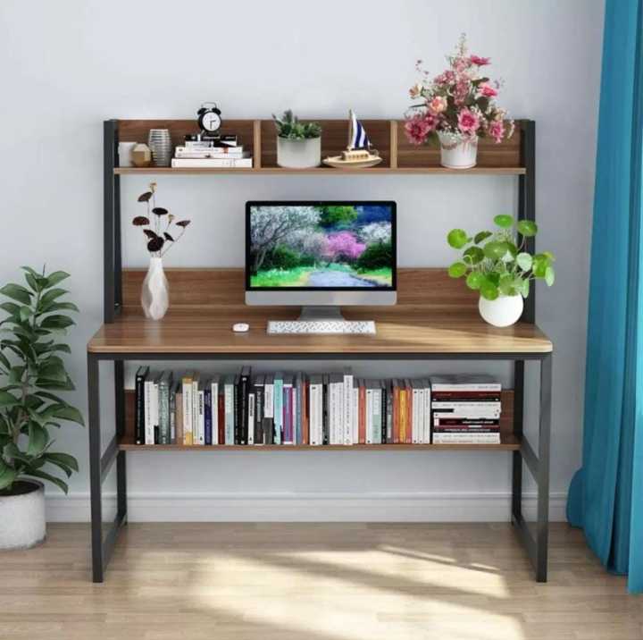 Multi-Functional%20Computer%20Desk%20Table%20with%20Hutch,%20Mental%20Frame%20Writing%20Desk%20with%20Bookshelf%20for%20Home,%20Sturdy%20PC%20Laptop%20Study%20Table,%20Gaming%20Center%20Workstation%20Design%20for%20Small%20Spaces,%20Brown%20-%20Image%203