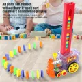Dominoes Blocks Set, Auto Placement, Dominoes and Train Set, Educational Game for Children, Domino and Racing Toy Set. 