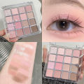 Pink Peach Pearly Matte Eyeshadow Palette 16 Colors Glitter Earth Color Eye Shadow Pigment Waterproof Lasting Korean Cosmetics. 