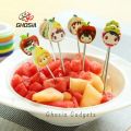 Cute Cartoon Fruit Fork and Ring Stand-Cartoon Shaped Stainless Steel Fruit Fork Set for Kids with Ring Stand. 