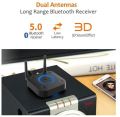 1Mii B06Pro Long Range Bluetooth Receiver, HiFi Wireless Audio Adapter, Bluetooth 5.0 Receiver with 3D Surround aptX Low Latency for Home Stereo System. 