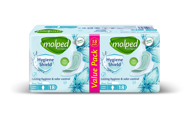 Molped Maxi Hygiene Shield Long Value Pack - 18 Pads