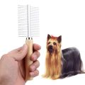 Pet Knot Trimmer Brush, Dog Cat Knot Remover Comb, Pet Grooming Tool, Ideal For Long Curly Haired Animals Wooden Handle Comb. 