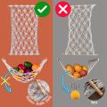Macrame Fruit Hammock for Kitchen Under Cabinet,Veggie Hammock Fruit Holder Net and Hook for Hang Fruit Basket. 