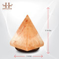Crystal Rock Himalayan Salt Lamp Pyramid Shape with Wooden Base & 15-Watt Bulb, UL-Approved Switch/Dimmer Cord Wire for Office and Home Decor with Health Benefits. 