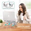 Top Selling Foldable Height Adjustable Plastic Laptop Stand Holder Overheat Protection Portable Desktop Holder Compatible for All Laptops. 