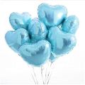 LIGHT BLUE HEARTS SHAPE FOIL BALLOON ( PACK OF 5 HEART FOIL BALLOONS ). 