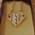 broken heart locket for couple with name. 