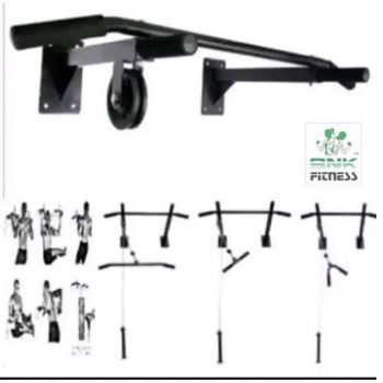 Pull up Side Pulley Bar Wall Mounting Chin up Bar Combo Solid Fitness Accessory for Home Gym Black with Bolts( SNK FITNESS)