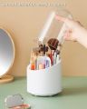 360° Rotating Makeup Brush Storage Box Portable Multifunction Dust-proof Desktop Organizer Lipstick Shadow Brush Cosmetic Holder, Rotating Makeup Organizer And Cosmetics Storage. 