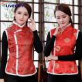 Women New Year Coat Chinese Style Sleeveless Festive Winter Coat. 