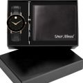 Customize Name Leather Wallet Watch and Pen Gift Set. 