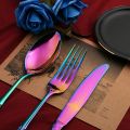 【HOT】 Vintage Western Gold Plated Cutlery Dining Knives Forks Teaspoons Set Golden Luxury Dinnerware Engraving Tableware Utensils Set. 