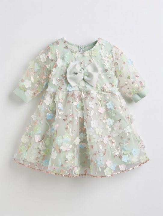 Eid%20Special%20Elegant%20and%20Fancy%20frock%20for%20baby%20girls%20Light%20Green%20Floral%20Net%20Frock%20with%20Matching%20Hairband%20&%20Trouser%20%E2%80%93%202-3%20Years%20Baby%20Girl%20Dress%20-%20Image%202