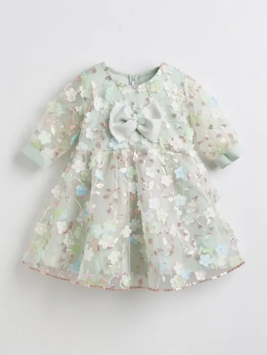 Eid%20Special%20Elegant%20and%20Fancy%20frock%20for%20baby%20girls%20Light%20Green%20Floral%20Net%20Frock%20with%20Matching%20Hairband%20&%20Trouser%20%E2%80%93%202-3%20Years%20Baby%20Girl%20Dress%20-%20Image%202
