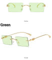 Rimless Sunglasses For Men & Women Retro Irregular Fashion Eyeglasses Large Frame. 