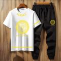 Mens Summer Versace Printed Tracksuit T-shirt & Trouser Trendy Fashion Arrival Gym Sports  Outdoor Casual Wear t-shrit Track Suits for Boy. 