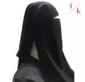 Double Layered Black Abaya Niqab - Breathable Fabric Hijab Naqab for Women and Girls. 