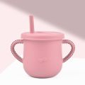SOME Baby Feeding Straw Cup Learning Drinking Silicone Sippy Mug with Double Handle. 