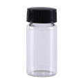 1pcs 20ml small lab glass vials bottles clear containers with black screw cap. 