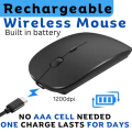 Rechargeable Wireless Bluetooth Slim Mouse for Laptop, PC, MacBook, Mobile, Smart TV & Gaming ~ Mini USB Optical LED Bluetooth Mouse Wireless ~ 2.4GHz. 