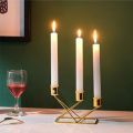 European Style Retro Metal Pillar Long Candle Holder Iron Art Candlestick Display Stand Wedding Party Decor. 
