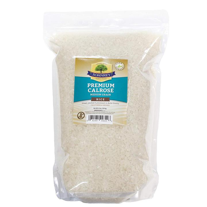 Calrose Medium Grain Sushi Rice (4 lbs-1815g) Premium Sushi Grade California Grown White Rice from Sohnrey Family Farms