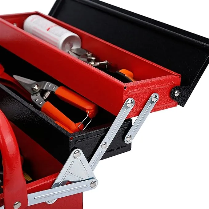 Metal%20Tool%20Box%205%20Tray%20Professional%20Portable%20Storage%20Cabinet%20Workshop%20Cantilever%20Toolbox%20with%20Carry%20Handles%20Red%20&%20Black%20-%20Image%204