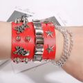Punk Hip Hop 1Pc Cosplay Leather Armor Arm Cosplay Bracer Pirate Knight Gauntlet Wristband Bracer Accessories New Men's Bracelet. 