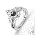 Crown Combination 100 Languages i Love You Projection Ring Couple Romantic Love Memory Wedding Ring Jewelry For Your Loved Once Valentine Gift. 