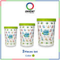 Orient Plastic Kwik Lock Jar Set | 3-Piece Airtight Storage Containers for Kitchen & Pantry Organization | Durable, BPA-Free, Stackable Food-Grade Jars with Leak-Proof Lids. 
