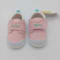 HaXlu Pink Canvas Soft Sole Baby Shoes | Infant First Walker Sneakers with Anti-Slip & Velcro Closure. 