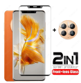 BLKNAIM 2IN1 Tempered Glass for Huawei Mate 50 pro Screen Protector Full Glue Coverage Protective Glass for Huawei Mate 50pro LENS Glass. 