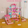 Princess Big Villa DIY Dollhouse for Girls  Pink Princess Castle Play House with Slide Yard and Furniture  DIY Building Set for Kids  Dream Palace Role Play Toy with Dolls  Best Gift for Girls Age 3-10 Years  Toy Doll House  ToyzRusPk  3D Assembled. 