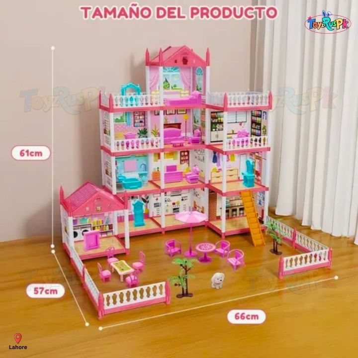 Princess%20Big%20Villa%20DIY%20Dollhouse%20for%20Girls%20%20Pink%20Princess%20Castle%20Play%20House%20with%20Slide%20Yard%20and%20Furniture%20%20DIY%20Building%20Set%20for%20Kids%20%20Dream%20Palace%20Role%20Play%20Toy%20with%20Dolls%20%20Best%20Gift%20for%20Girls%20Age%203-10%20Years%20%20Toy%20Doll%20House%20%20ToyzRusPk%20%203D%20Assembled%20-%20Image%209