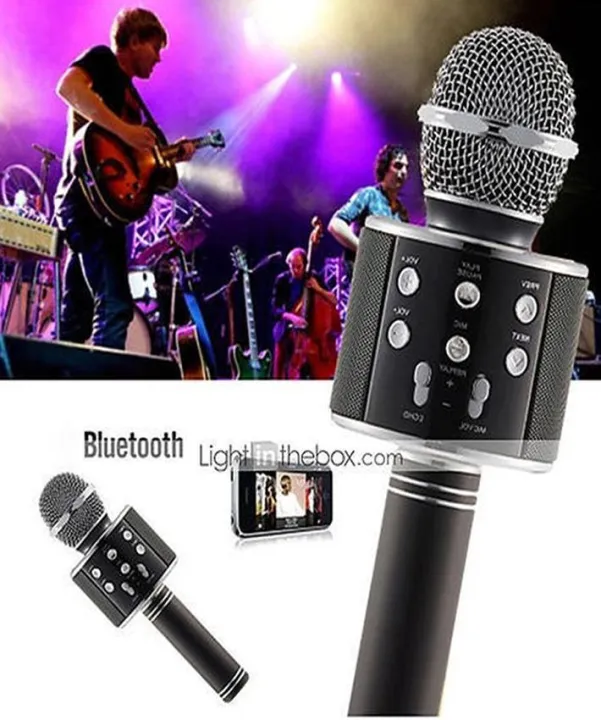 Ws-858%20Wireless%20Bluetooth%20Microphone%20Hifi%20Speaker%20Black%20-%20Image%205