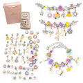 Children Charm Bracelet Making Kit Supplies Bead Creative Diy Bracelet Handmade Crystal Jewelry Kid Bracelet Gift Box Set. 