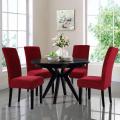 Dining Chair Covers - Pack of 6- Cotton Jersey - For Arm Less Chairs  by Knit that Fits. 