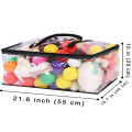 Transparent Clothes Storage Bag Organizer with Reinforced Easy Carry Handle Folding Storage Bag For Wardrobe, Comforter, Blanket, Bedding. 