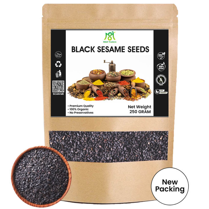 Till Kalay | Kala Til | Kale till | Kaly till | Black till Organic Black Sesame Seeds 250 Gram