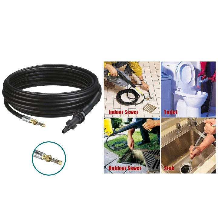 Pipe Cleaning Hose 7.5m 150Bar - Drain Cleaning Pressure Hose for Clogged Pipes - for Pressure Washers of Dextro, Total, Ingco, Lutian, Jasco, Daewoo - selected models