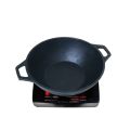 Cast Iron Wok 9 without lid & base", Krucible Kitchen,  non stick karahi small size,  Non Stick Cooking Wok, Black Karahi, Premium Series. 