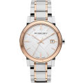 BURBERRY White Dial Silver-Tone Stainless Steel Watch For Women BU-9205. 