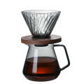 Glass pot set glass funnel coffee filter paper walnut tray silicone funnel. 