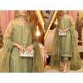 Handwork Embroidered Organza Party Wear Dress 2022. 