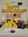 “HAPPY ANNIVERSARY” Foil Balloons - Golden,Silver & Red Color. 