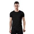 Black Dri-Fit Plain Half Sleeves O Neck T Shirt For Men. 