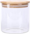 3 Pack Glass Storage Jars with Airtight Bamboo Lids, 18.6 OZ Clear Glass Kitchen Canisters Food Storage Container for Dry Goods, Serving Tea, Coffee, Spice, Candy, Cookie. 