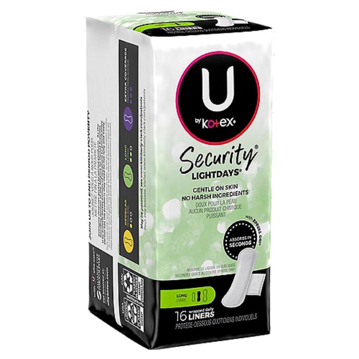 Kotex Natural Balance Absorbent Liners, Long, 16 Count