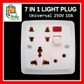 7in1 Universal Multi-functional Multi Plug Wall Power Socket China Fitting Sheet China Switch Light Plug Board. 